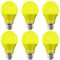 Luxrite A19 LED Light Bulbs 8W (60W Equivalent) Yellow Colored Bulbs Non-Dimmable E26 Base 6-Pack LR21490-6PK - alternate 1